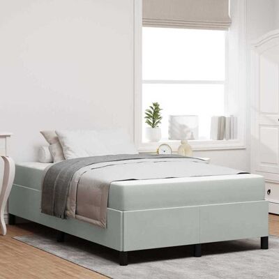 vidaXL Bettrahmen mit Matratze Hellgrau 120 x 190 cm Stoff - Hellgrau vidaXL Bettrahmen mit Matratze Hellgrau 120 x 190 cm Stoff - Hellgrau