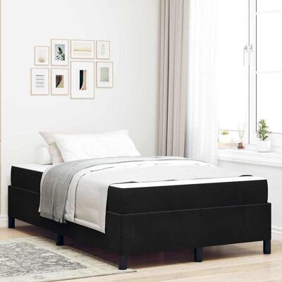 vidaXL Bettrahmen mit Matratze Schwarz 120 x 190 cm Stoff - Schwarz vidaXL Bettrahmen mit Matratze Schwarz 120 x 190 cm Stoff - Schwarz