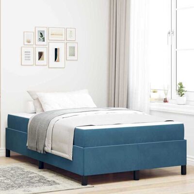 vidaXL Bettrahmen mit Matratze Dunkelblau 120 x 190 cm Stoff - Blau vidaXL Bettrahmen mit Matratze Dunkelblau 120 x 190 cm Stoff - Blau