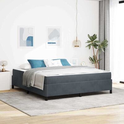 vidaXL Bettrahmen mit Matratze Dunkelgrau 180 x 200 cm Stoff - Grau vidaXL Bettrahmen mit Matratze Dunkelgrau 180 x 200 cm Stoff - Grau