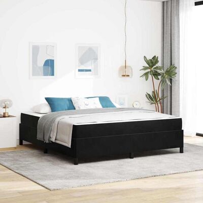vidaXL Bettrahmen mit Matratze Schwarz 180 x 200 cm Stoff - Schwarz vidaXL Bettrahmen mit Matratze Schwarz 180 x 200 cm Stoff - Schwarz
