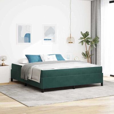 vidaXL Bettrahmen mit Matratze Dunkelgrün 180 x 200 cm Stoff - Grün vidaXL Bettrahmen mit Matratze Dunkelgrün 180 x 200 cm Stoff - Grün