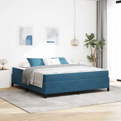 vidaXL Bettrahmen mit Matratze Dunkelblau 180 x 200 cm Stoff - Blau vidaXL Bettrahmen mit Matratze Dunkelblau 180 x 200 cm Stoff - Blau