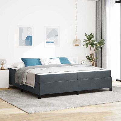 vidaXL Bettrahmen mit Matratze Dunkelgrau 200 x 200 cm Stoff - Blassgrau vidaXL Bettrahmen mit Matratze Dunkelgrau 200 x 200 cm Stoff - Blassgrau