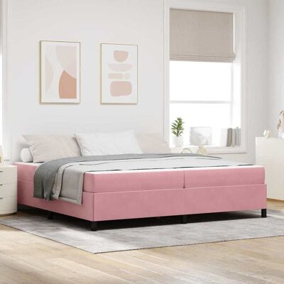 vidaXL Bettrahmen mit Matratze Rosa 200 x 200 cm Stoff - Rosa vidaXL Bettrahmen mit Matratze Rosa 200 x 200 cm Stoff - Rosa