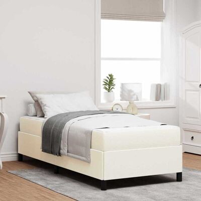 vidaXL Bettrahmen mit Matratze Creme 80 x 200 cm Stoff - Creme vidaXL Bettrahmen mit Matratze Creme 80 x 200 cm Stoff - Creme