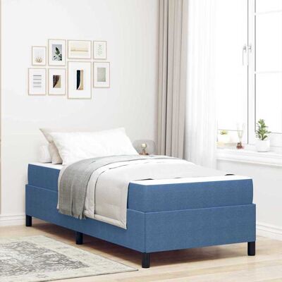 vidaXL Bettrahmen mit Matratze Blau 80 x 200 cm Stoff - Blau vidaXL Bettrahmen mit Matratze Blau 80 x 200 cm Stoff - Blau
