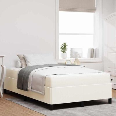 vidaXL Bettrahmen mit Matratze Creme 120 x 190 cm Stoff - Creme vidaXL Bettrahmen mit Matratze Creme 120 x 190 cm Stoff - Creme