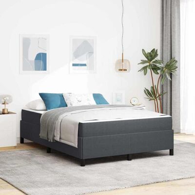 vidaXL Bettrahmen mit Matratze Dunkelgrau 160 x 200 cm Stoff - Grau vidaXL Bettrahmen mit Matratze Dunkelgrau 160 x 200 cm Stoff - Grau