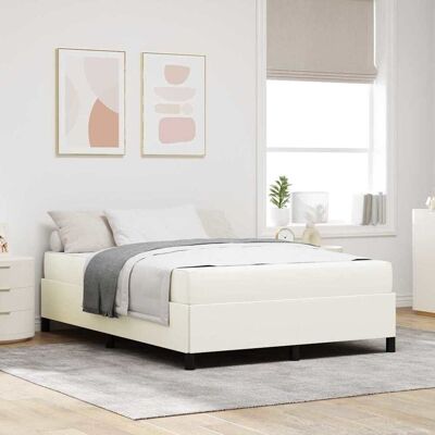 vidaXL Bettrahmen mit Matratze Creme 160 x 200 cm Stoff - Creme vidaXL Bettrahmen mit Matratze Creme 160 x 200 cm Stoff - Creme