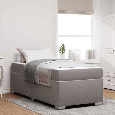 vidaXL Bettrahmen mit Matratze Taupe 80 x 200 cm Stoff - Taupe vidaXL Bettrahmen mit Matratze Taupe 80 x 200 cm Stoff - Taupe