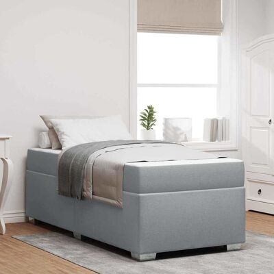 vidaXL Bettrahmen mit Matratze Hellgrau 90 x 190 cm Stoff - Hellgrau vidaXL Bettrahmen mit Matratze Hellgrau 90 x 190 cm Stoff - Hellgrau