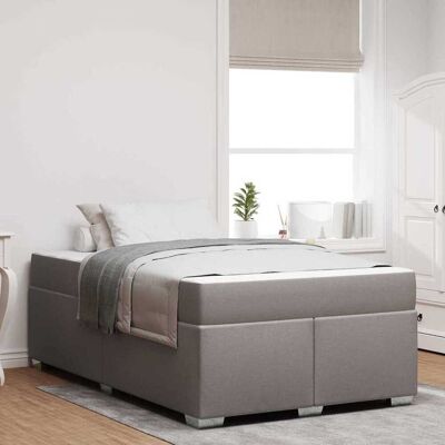 vidaXL Bettrahmen mit Matratze Taupe 120 x 190 cm Stoff - Taupe vidaXL Bettrahmen mit Matratze Taupe 120 x 190 cm Stoff - Taupe