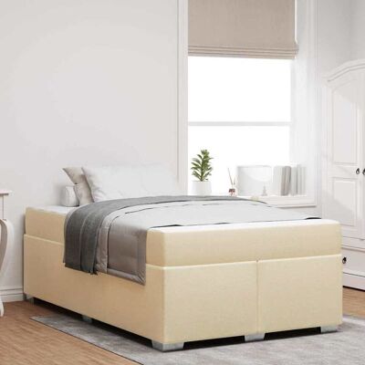 vidaXL Bettrahmen mit Matratze Creme 120 x 190 cm Stoff - Creme vidaXL Bettrahmen mit Matratze Creme 120 x 190 cm Stoff - Creme