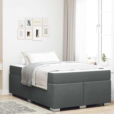 vidaXL Bettrahmen mit Matratze Dunkelgrau 120 x 200 cm Stoff - Grau vidaXL Bettrahmen mit Matratze Dunkelgrau 120 x 200 cm Stoff - Grau