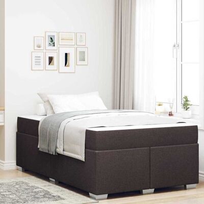vidaXL Bettrahmen mit Matratze Dunkelbraun 120 x 200 cm Stoff - Braun vidaXL Bettrahmen mit Matratze Dunkelbraun 120 x 200 cm Stoff - Braun