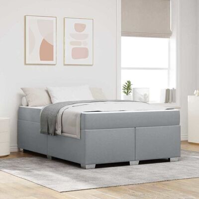 vidaXL Bettrahmen mit Matratze Hellgrau 160 x 200 cm Stoff - Hellgrau vidaXL Bettrahmen mit Matratze Hellgrau 160 x 200 cm Stoff - Hellgrau