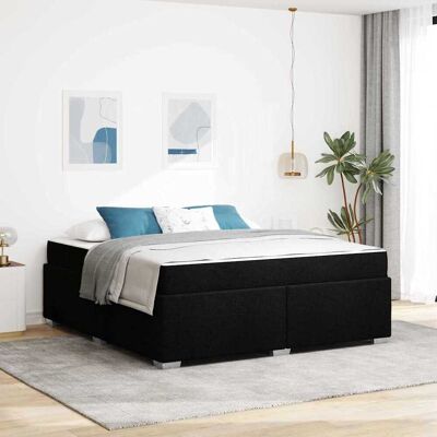 vidaXL Bettrahmen mit Matratze Schwarz 180 x 200 cm Stoff - Schwarz vidaXL Bettrahmen mit Matratze Schwarz 180 x 200 cm Stoff - Schwarz