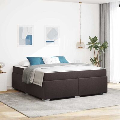 vidaXL Bettrahmen mit Matratze Dunkelbraun 180 x 200 cm Stoff - Braun vidaXL Bettrahmen mit Matratze Dunkelbraun 180 x 200 cm Stoff - Braun
