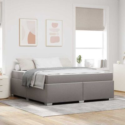 vidaXL Bettrahmen mit Matratze Taupe 180 x 200 cm Stoff - Taupe vidaXL Bettrahmen mit Matratze Taupe 180 x 200 cm Stoff - Taupe