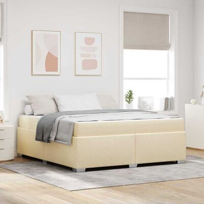 vidaXL Bettrahmen mit Matratze Creme 180 x 200 cm Stoff - Creme vidaXL Bettrahmen mit Matratze Creme 180 x 200 cm Stoff - Creme
