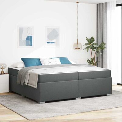 vidaXL Bettrahmen mit Matratze Dunkelgrau 200 x 200 cm Stoff - Grau vidaXL Bettrahmen mit Matratze Dunkelgrau 200 x 200 cm Stoff - Grau
