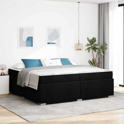 vidaXL Bettrahmen mit Matratze Schwarz 200 x 200 cm Stoff - Schwarz vidaXL Bettrahmen mit Matratze Schwarz 200 x 200 cm Stoff - Schwarz