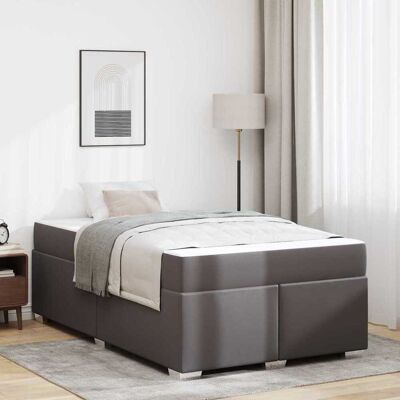 vidaXL Bettrahmen mit Matratze Grau 120 x 200 cm Stoff - Grau vidaXL Bettrahmen mit Matratze Grau 120 x 200 cm Stoff - Grau