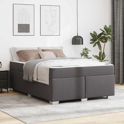 vidaXL Bettrahmen mit Matratze Grau 140 x 200 cm Stoff - Grau vidaXL Bettrahmen mit Matratze Grau 140 x 200 cm Stoff - Grau