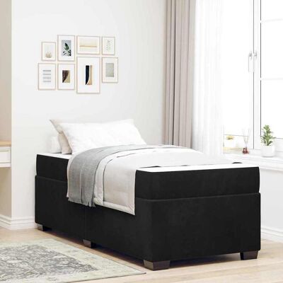 vidaXL Bettrahmen mit Matratze Schwarz 80 x 200 cm Stoff - Schwarz vidaXL Bettrahmen mit Matratze Schwarz 80 x 200 cm Stoff - Schwarz