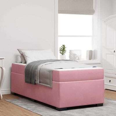 vidaXL Bettrahmen mit Matratze Rosa 80 x 200 cm Stoff - Rosa vidaXL Bettrahmen mit Matratze Rosa 80 x 200 cm Stoff - Rosa