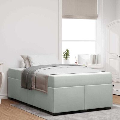 vidaXL Bettrahmen mit Matratze Hellgrau 120 x 190 cm Stoff - Hellgrau vidaXL Bettrahmen mit Matratze Hellgrau 120 x 190 cm Stoff - Hellgrau