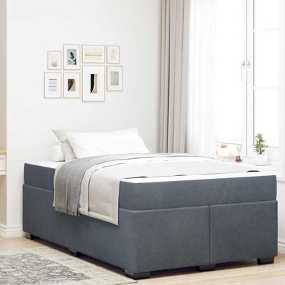 vidaXL Bettrahmen mit Matratze Dunkelgrau 120 x 190 cm Stoff - Grau vidaXL Bettrahmen mit Matratze Dunkelgrau 120 x 190 cm Stoff - Grau