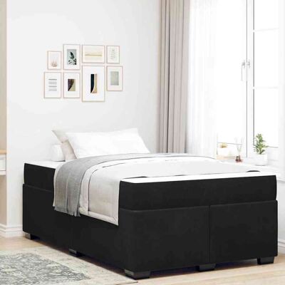 vidaXL Bettrahmen mit Matratze Schwarz 120 x 190 cm Stoff - Schwarz vidaXL Bettrahmen mit Matratze Schwarz 120 x 190 cm Stoff - Schwarz