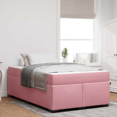 vidaXL Bettrahmen mit Matratze Rosa 120 x 190 cm Stoff - Rosa vidaXL Bettrahmen mit Matratze Rosa 120 x 190 cm Stoff - Rosa