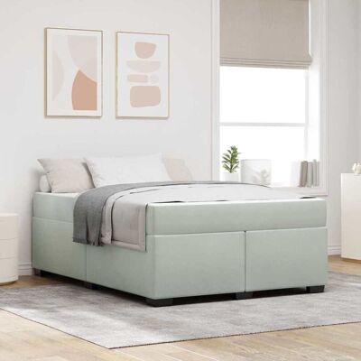 vidaXL Bettrahmen mit Matratze Hellgrau 160 x 200 cm Stoff - Hellgrau vidaXL Bettrahmen mit Matratze Hellgrau 160 x 200 cm Stoff - Hellgrau