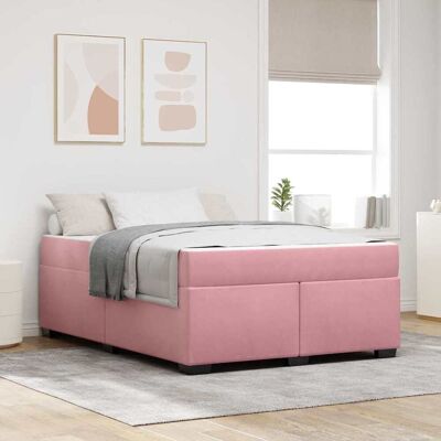 vidaXL Bettrahmen mit Matratze Rosa 160 x 200 cm Stoff - Rosa vidaXL Bettrahmen mit Matratze Rosa 160 x 200 cm Stoff - Rosa