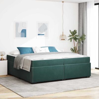vidaXL Bettrahmen mit Matratze Dunkelgrün 200 x 200 cm Stoff - Grün vidaXL Bettrahmen mit Matratze Dunkelgrün 200 x 200 cm Stoff - Grün