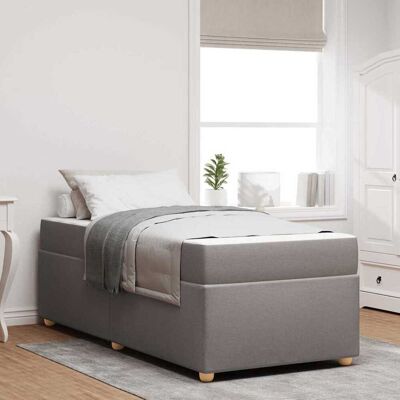 vidaXL Bettrahmen mit Matratze Taupe 80 x 200 cm Stoff - Taupe vidaXL Bettrahmen mit Matratze Taupe 80 x 200 cm Stoff - Taupe