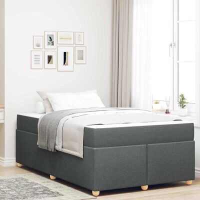 vidaXL Bettrahmen mit Matratze Dunkelgrau 120 x 190 cm Stoff - Grau vidaXL Bettrahmen mit Matratze Dunkelgrau 120 x 190 cm Stoff - Grau