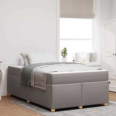 vidaXL Bettrahmen mit Matratze Taupe 120 x 190 cm Stoff - Taupe vidaXL Bettrahmen mit Matratze Taupe 120 x 190 cm Stoff - Taupe