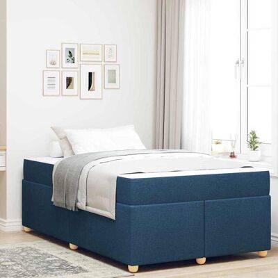 vidaXL Bettrahmen mit Matratze Blau 120 x 190 cm Stoff - Blau vidaXL Bettrahmen mit Matratze Blau 120 x 190 cm Stoff - Blau