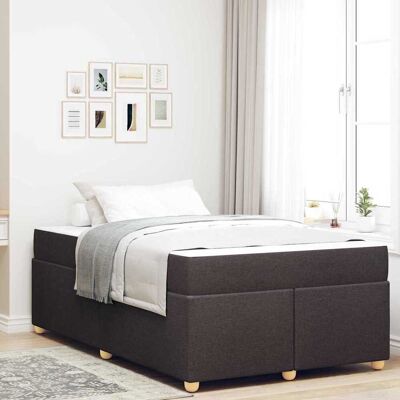 vidaXL Bettrahmen mit Matratze Dunkelbraun 120 x 200 cm Stoff - Braun vidaXL Bettrahmen mit Matratze Dunkelbraun 120 x 200 cm Stoff - Braun