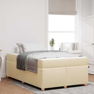 vidaXL Bettrahmen mit Matratze Creme 120 x 200 cm Stoff - Creme vidaXL Bettrahmen mit Matratze Creme 120 x 200 cm Stoff - Creme