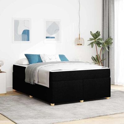 vidaXL Bettrahmen mit Matratze Schwarz 160 x 200 cm Stoff - Schwarz vidaXL Bettrahmen mit Matratze Schwarz 160 x 200 cm Stoff - Schwarz