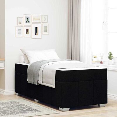 vidaXL Bettrahmen mit Matratze Schwarz 80 x 200 cm Stoff - Schwarz vidaXL Bettrahmen mit Matratze Schwarz 80 x 200 cm Stoff - Schwarz