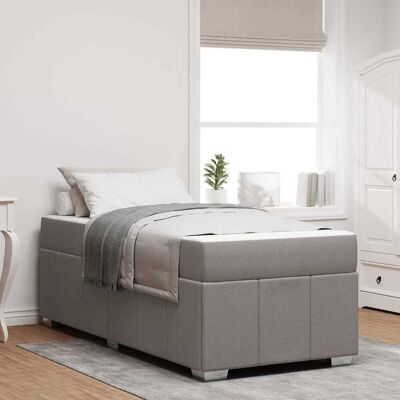vidaXL Bettrahmen mit Matratze Taupe 80 x 200 cm Stoff - Taupe vidaXL Bettrahmen mit Matratze Taupe 80 x 200 cm Stoff - Taupe