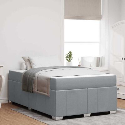 vidaXL Bettrahmen mit Matratze Hellgrau 120 x 190 cm Stoff - Grau vidaXL Bettrahmen mit Matratze Hellgrau 120 x 190 cm Stoff - Grau