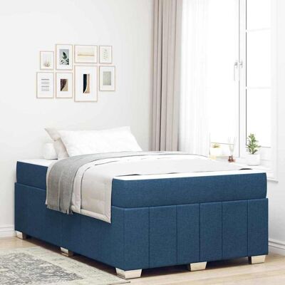 vidaXL Bettrahmen mit Matratze Blau 120 x 200 cm Stoff - Blau vidaXL Bettrahmen mit Matratze Blau 120 x 200 cm Stoff - Blau