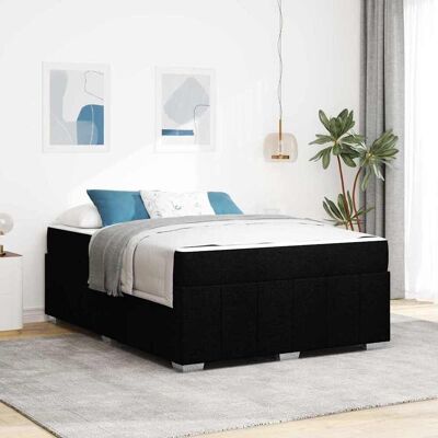 vidaXL Bettrahmen mit Matratze Schwarz 160 x 200 cm Stoff - Schwarz vidaXL Bettrahmen mit Matratze Schwarz 160 x 200 cm Stoff - Schwarz